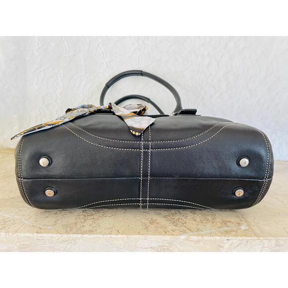 Vtg Coach SOHO black Leather satchel Shoulder bag HandBag 9636 - Picture 7 of 11